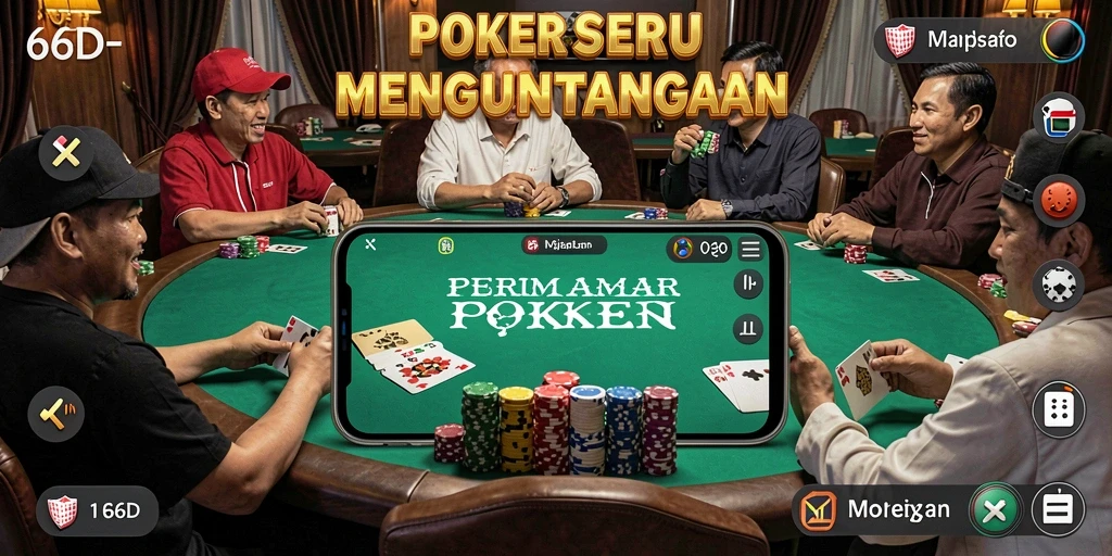 Screenshot gameplay 66D yang menampilkan aksi seru permainan poker.