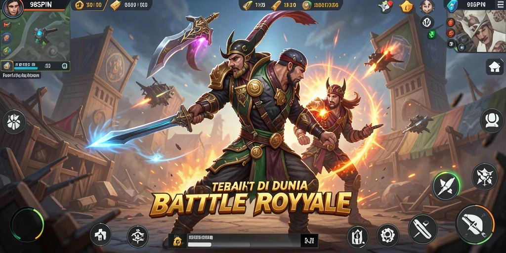 Gameplay seru dan mendebarkan di 98SPIN Battle Royale.