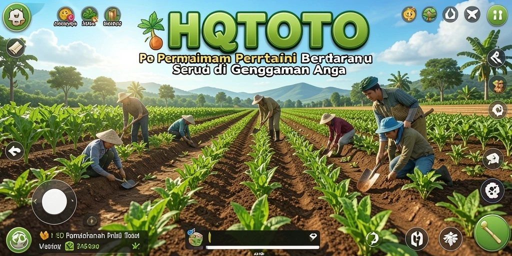Screenshot HQTOTO menampilkan aktivitas bertani yang menarik dan interaktif.
