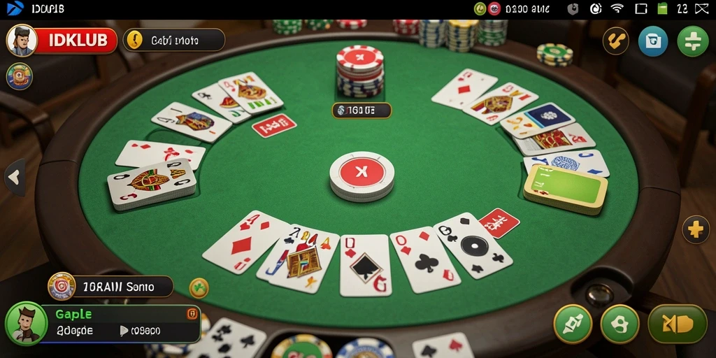 Tampilan gameplay seru Gaple di IDKLUB yang menggugah semangat.