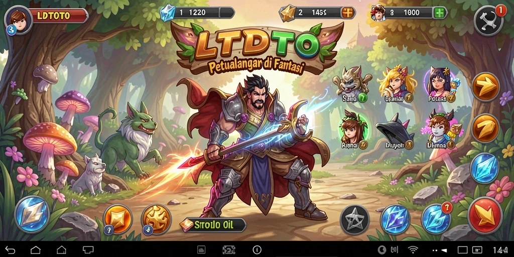 Tangkapan layar utama LTDTOTO menampilkan aksi mendebarkan dalam petualangan.