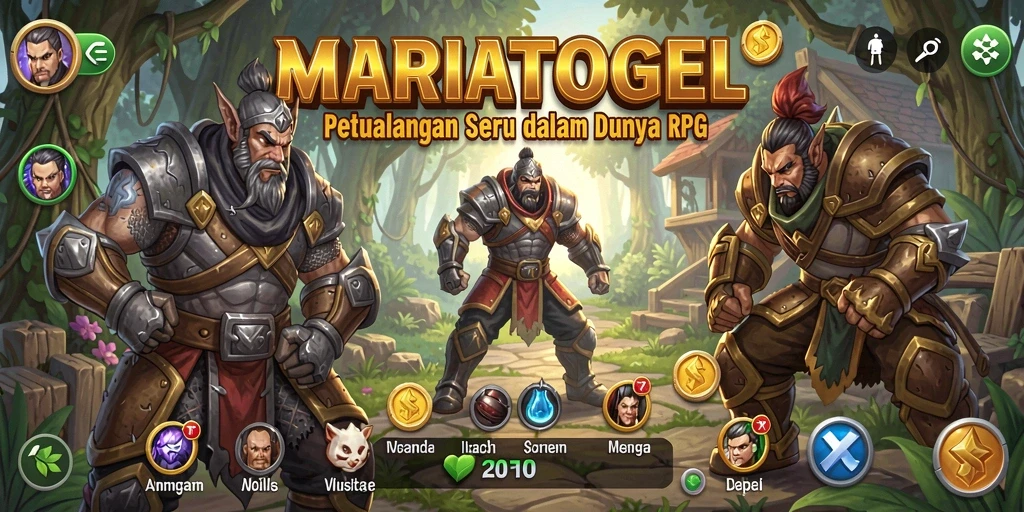 Tangkapan layar utama dari gameplay RPG MARIATOGEL yang mendebarkan.