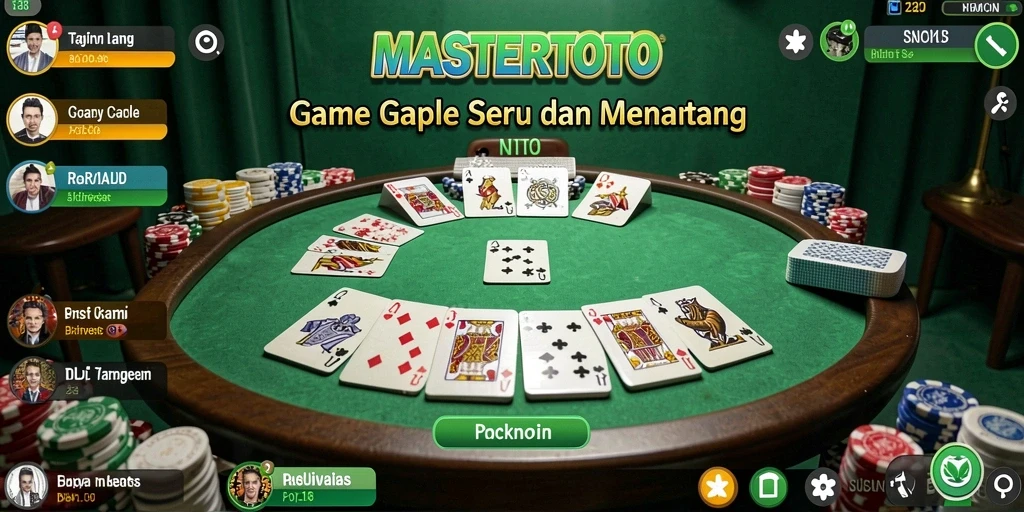 Tampilan gameplay seru dalam MASTERTOTO dengan suasana Gaple.