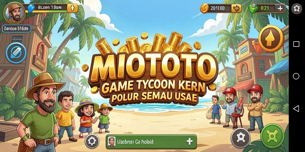 Screenshot utama MIOTOTO menampilkan gameplay menarik dan interaksi bisnis.