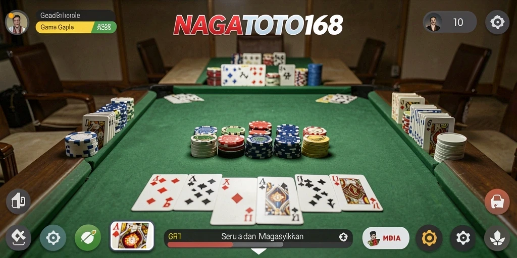 Screenshot gameplay NAGATOTO168 yang menampilkan suasana bermain Gaple.