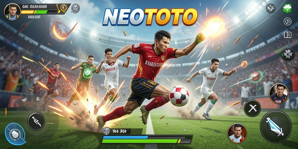 Tangkapan layar NEOTOTO menampilkan intensitas permainan olahraga yang mendebarkan.