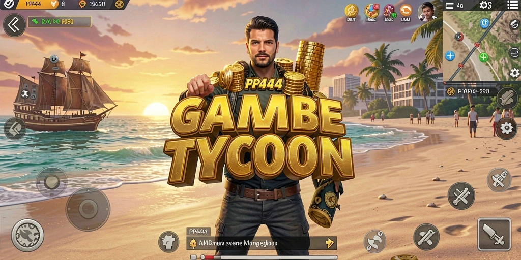 Tampilan gameplay PP444 yang menarik dalam membangun kerajaan bisnis.