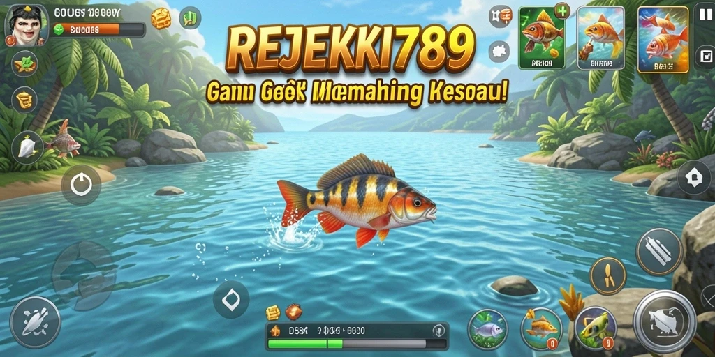 Screenshot gameplay REJEKI789 menampilkan aksi memancing yang mengesankan.