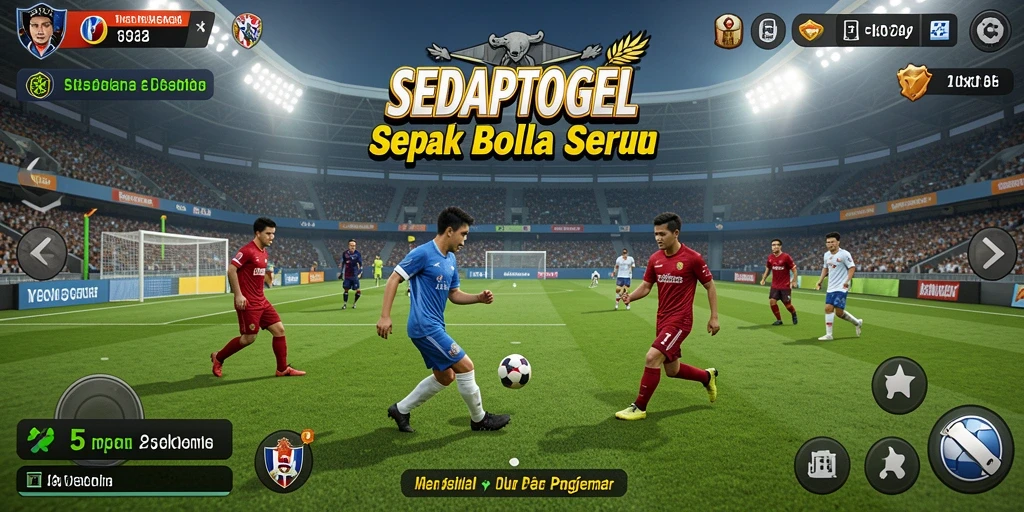 Gameplay SEDAPTOGEL yang menggairahkan dalam aksi sepak bola.