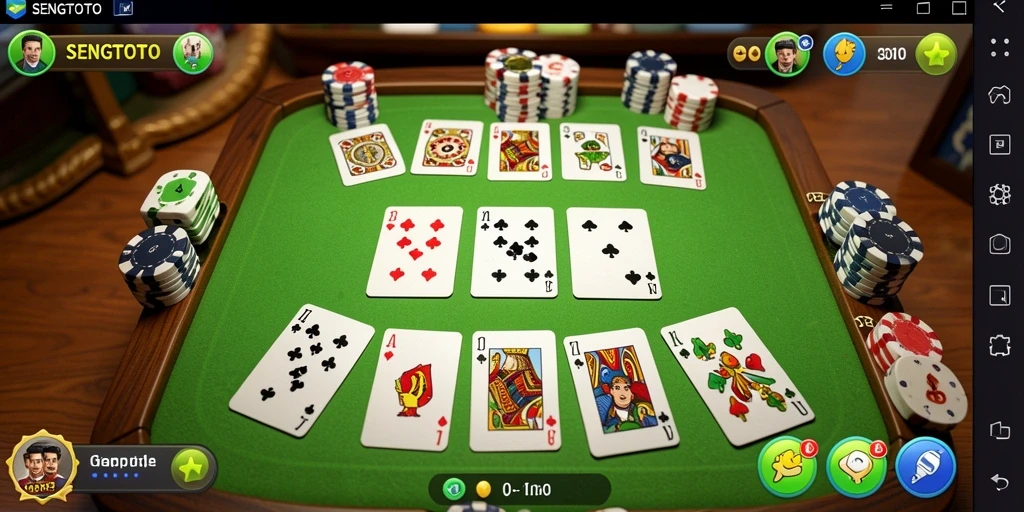 Screenshot gameplay SENGTOTO menampilkan suasana bermain Gaple yang seru.