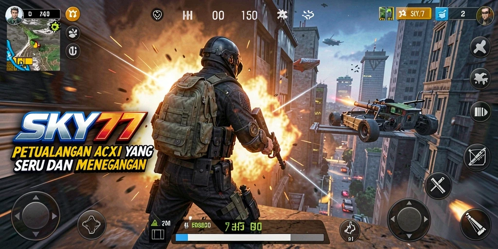 Tangkapan layar utama <strong>SKY77</strong> menampilkan aksi permainan yang mendebarkan.