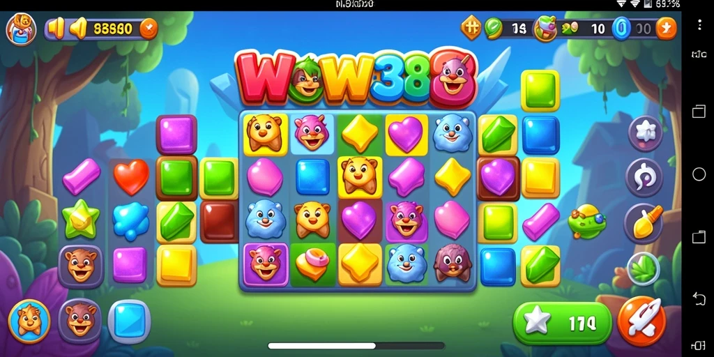 Tampilan gameplay WOW388 yang penuh warna dan menantang.